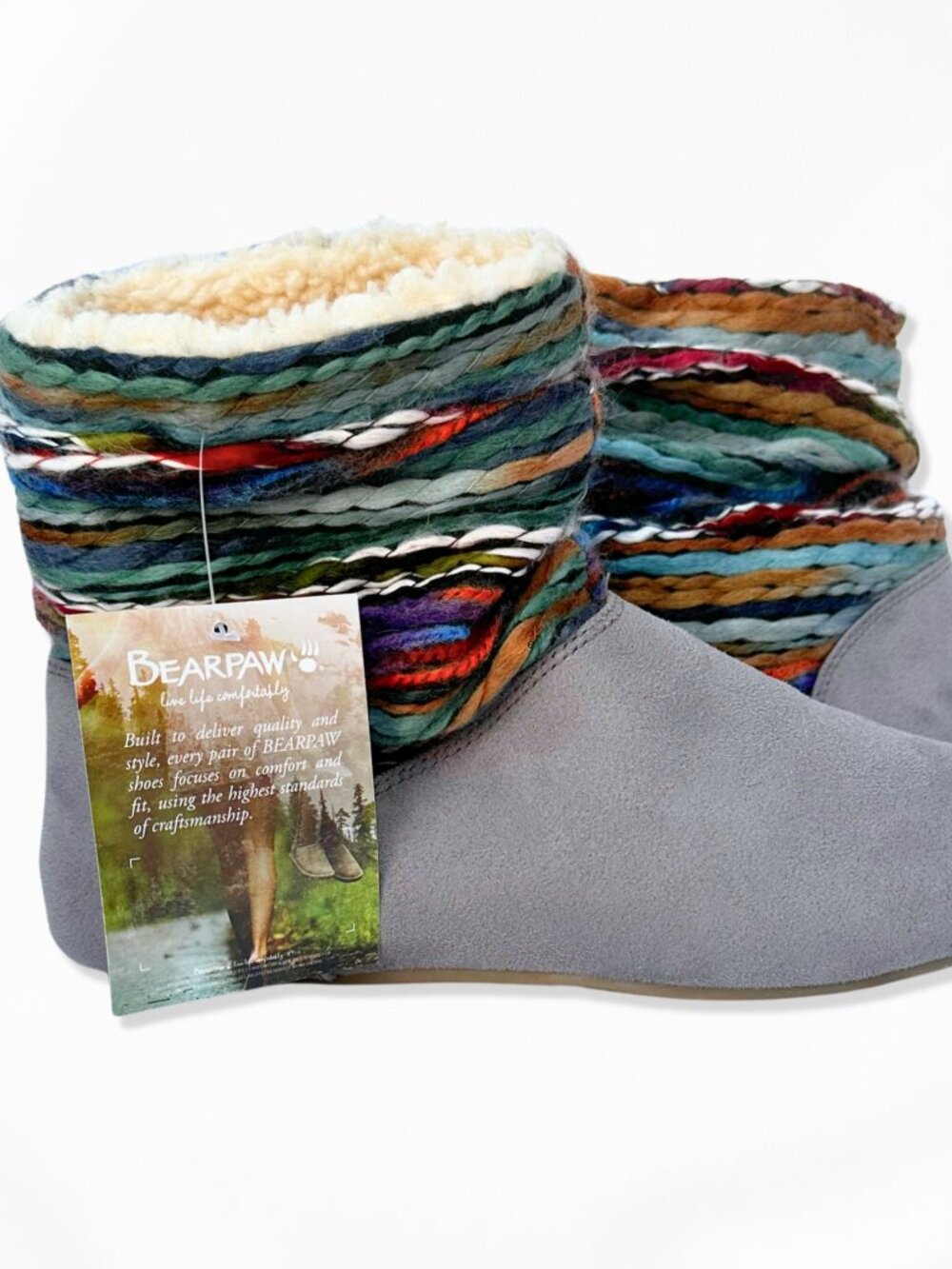 BEARPAW® Natoma III Aztec‑Inspired Travel Boot – Women’s 9 – NWT- Sheepskin/Wool
